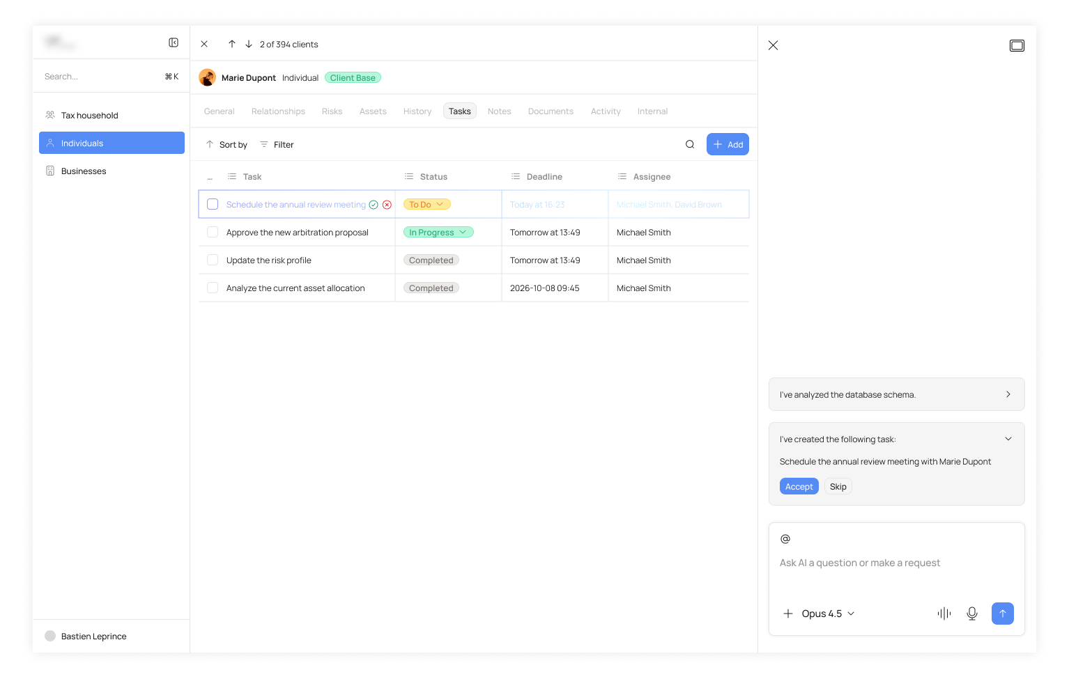 Agent review screen showing source data and accept, edit, or reject flow